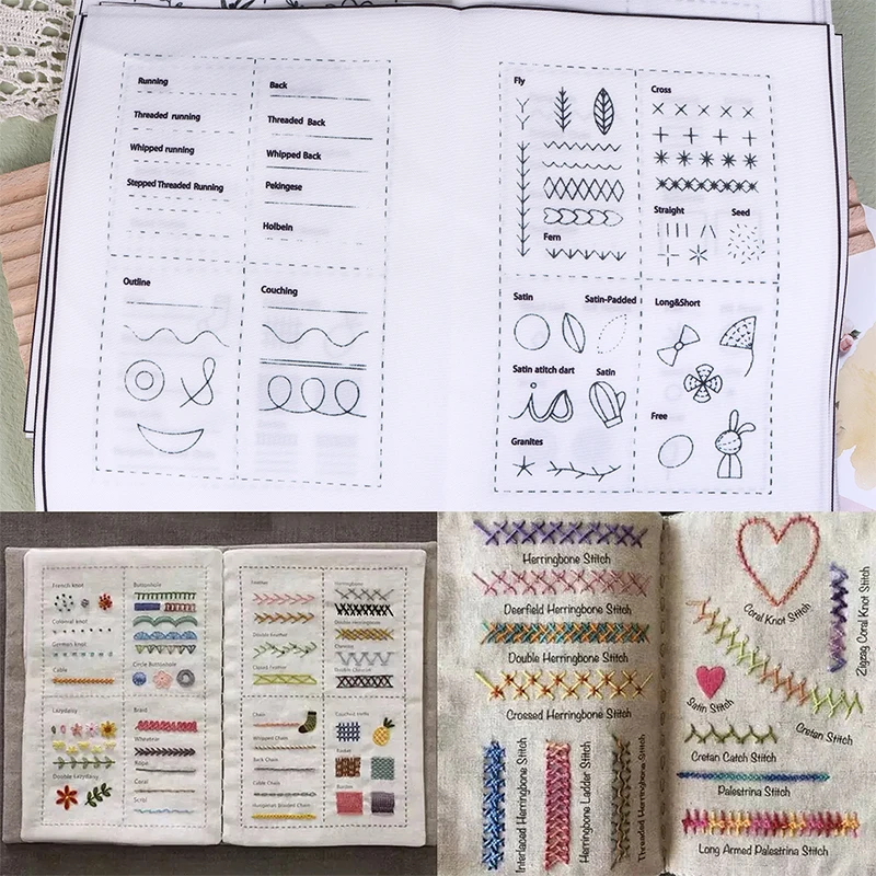 DIY Stitch Book Embroidery Stitch Book Sewing Book Embroidery For Beginners Adult Embroidery Study Supplies