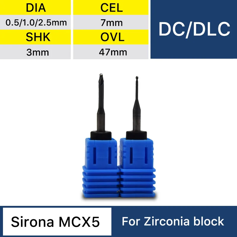 

Стоматологический Цирконий MXC5 DC/DLC фрезерный Бур высокого качества для резки циркониевых блоков