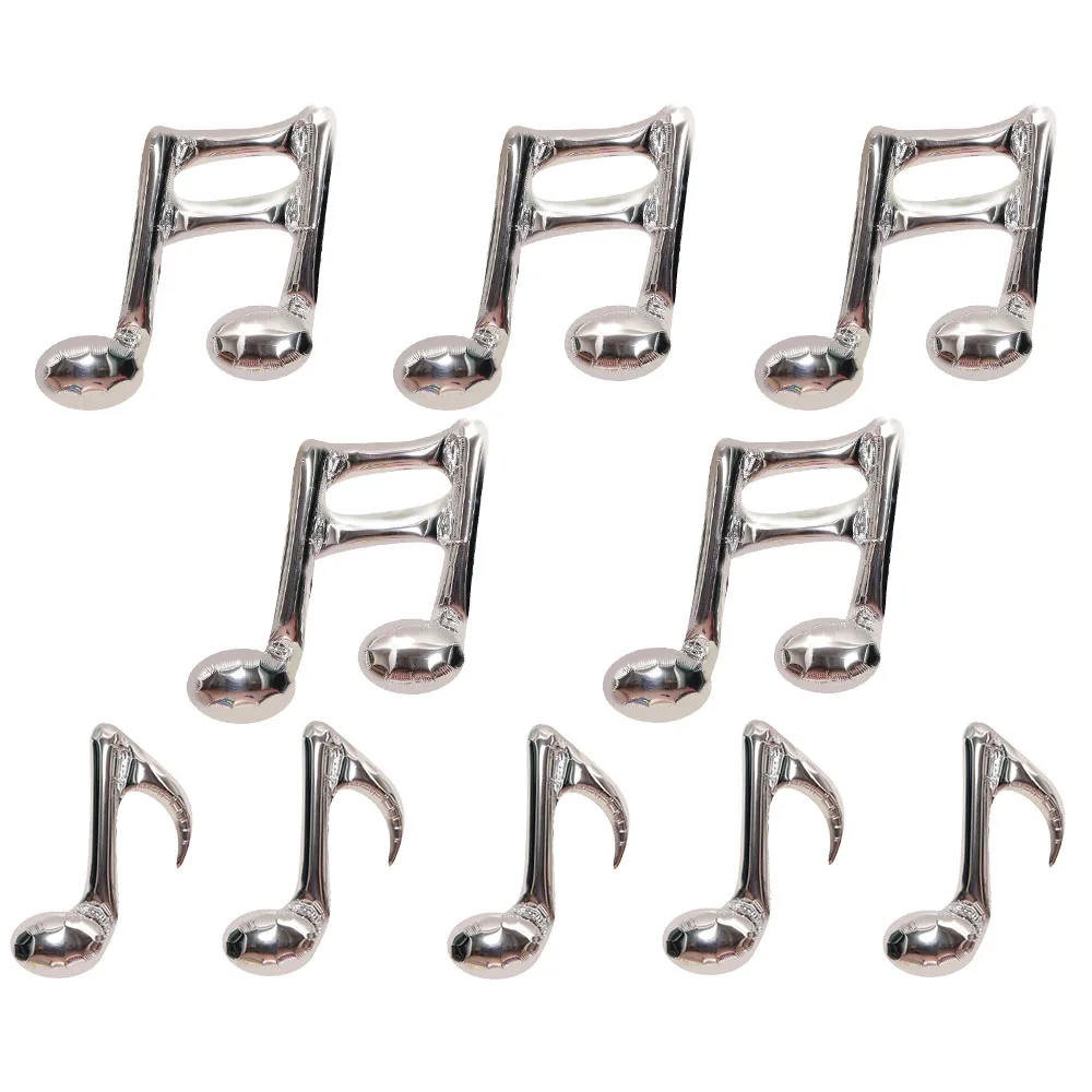 10Pcs Music Note Balloons Silver Aluminum Birthday Party Balloon Music Themed Party Supplies Baby Shower Party Wedding Decor