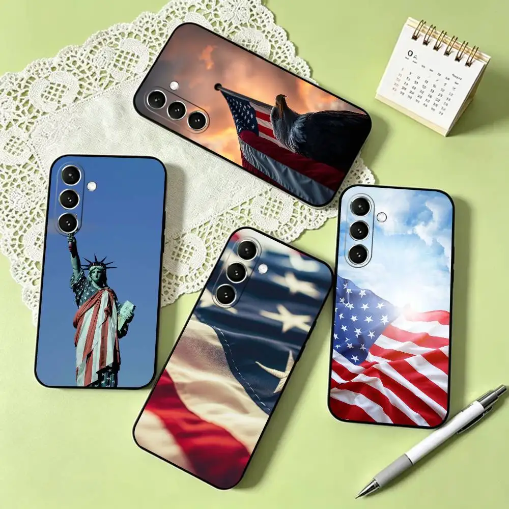 Flag American USA  Phone Case For Samsung Galaxy A73,A72,A71,A70,A53,A52,A51,Others Soft Black Cover