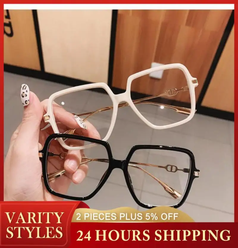 Anti Blue Light Blocking Glasses Big Metal Frame Man Woman Trendy Retro Optical Eyeglasses Casaul Eyewear Blue Light Blocking