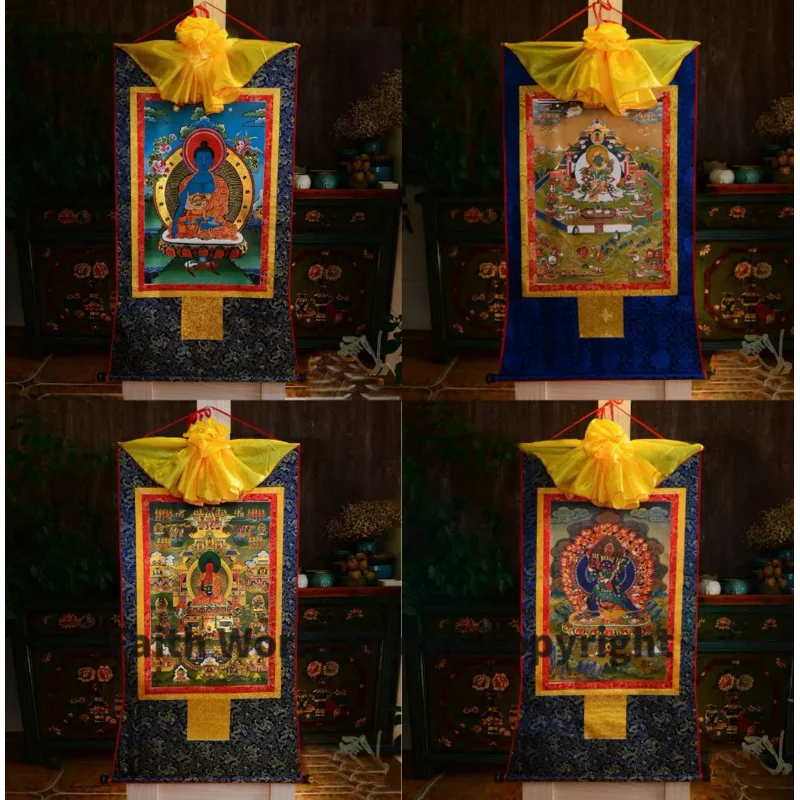 

4PCS Wholesale Buddhist supplies --85 CM Large -Thang-ga Thangka Yamantaka Mitukpa Amitabha Buddha Green Tara Buddhism art