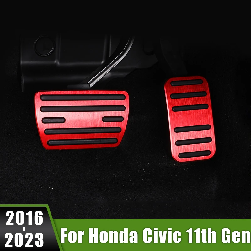 

For Honda Civic 10th 11th Gen 2016-2019 2020 2021 2022 2023 Aluminum Footrest Plate Accelerator Brake Pedals Cover Anti-Slip Pad