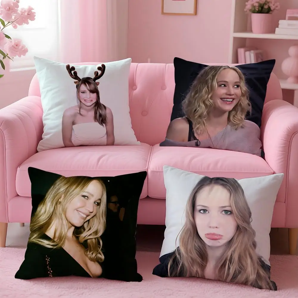 movie Jennifer Lawrence Cushion Cover Cushion Cover Set 4Pcs 50x50 45x45 40x40 Pillowcase Decorative Sofa Home Decor