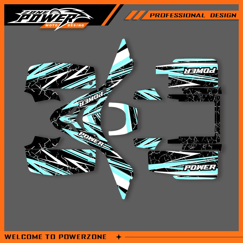 Powerzone Graphics Decals Stickers Motorcycle Background For YAMAHA 1988 -2004 2005 2006 blaster YFS 200 Custom Number Name 01