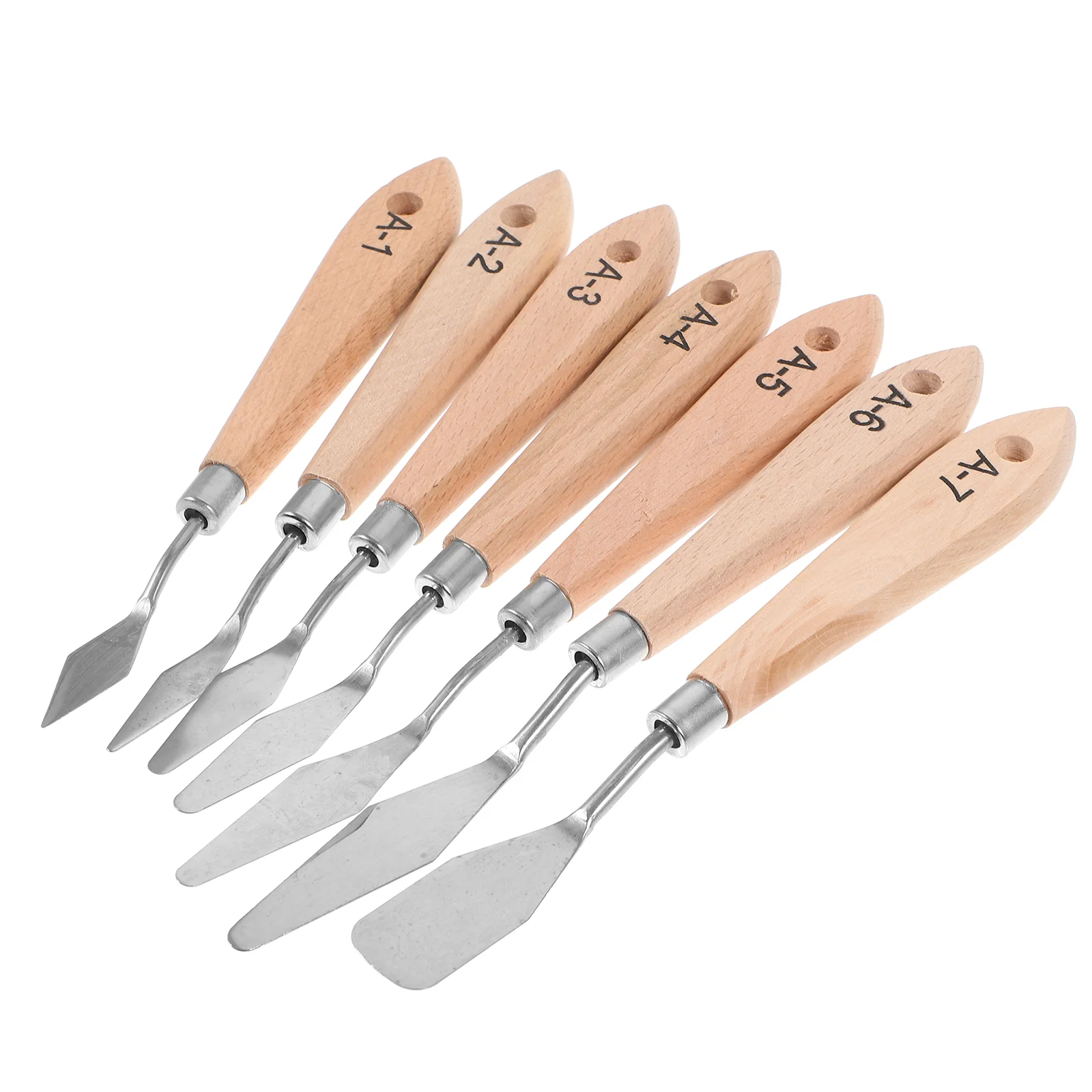 7 Pcs Oil Painting Knife Tools Shovels Supplies Scraper Pigment Scrapers Stainless Steel Spatulas Handles