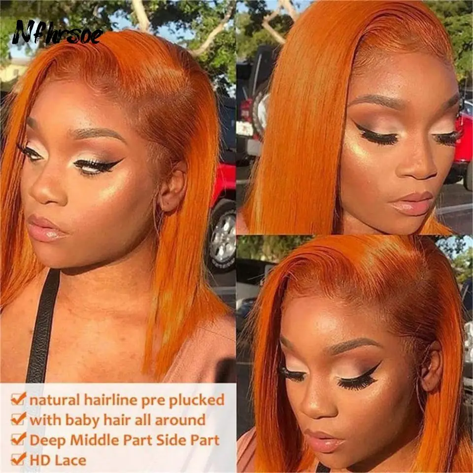 Mint Green Grey 613 Colored Wigs Brazilian Human Hair Lace Frontal Wig 60 Light Blonde 13x4 Lace Front Wigs Preplucked Bob Wig view 5