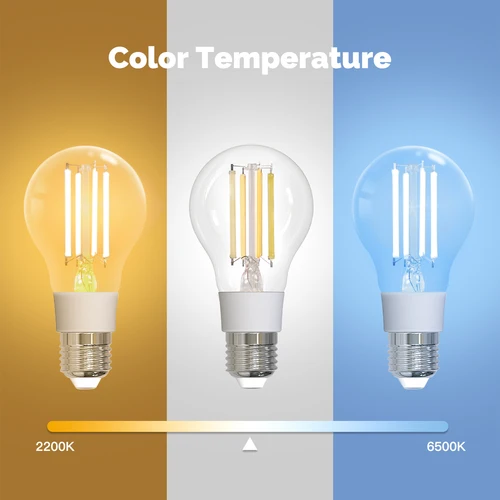Imagen 2 del producto ​ ​ MOES Bombilla de filamento inteligente E27 7W Luz LED regulable 806LM 2700K-6500K, funciona con Alexa Google Home Tuya Matter