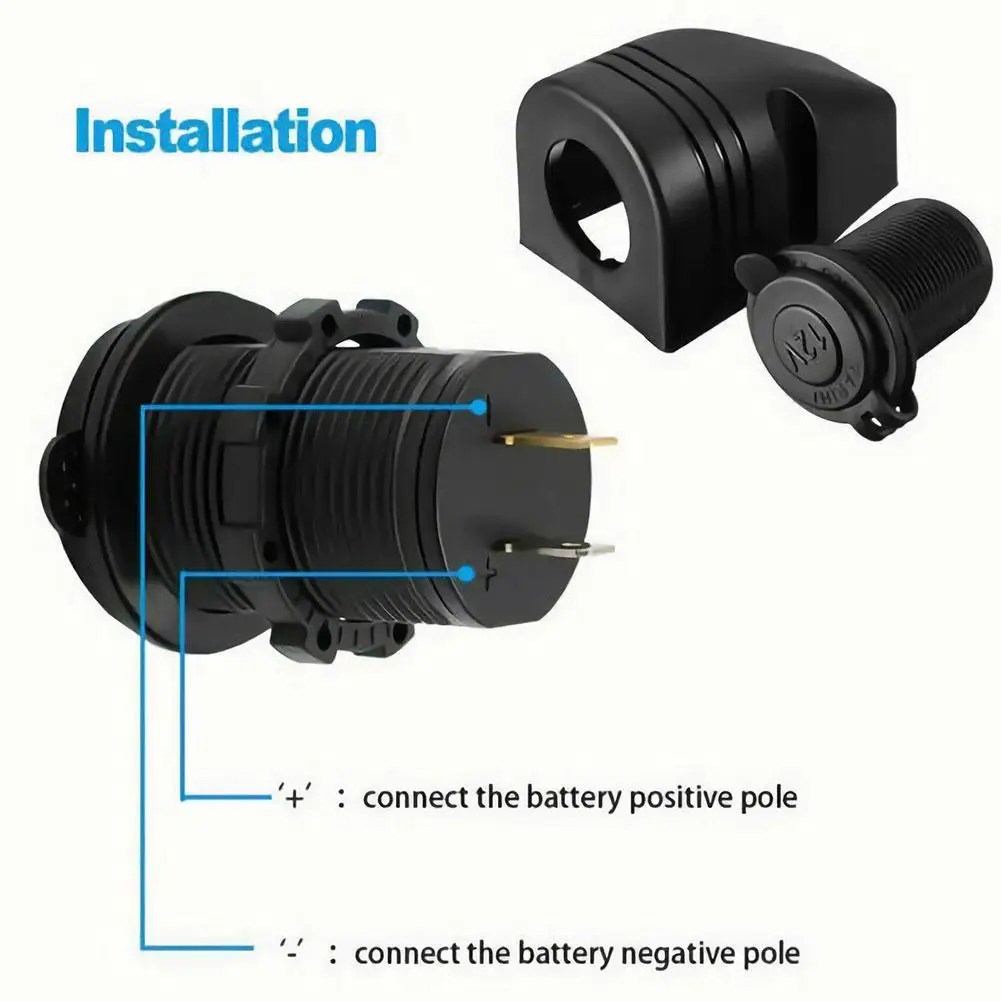 Universal 12/24V Cigarette Lighter Socket Car Splitter Power Socket Charger With Waterproof Tent Base for Van Truck Boat AT S1U6