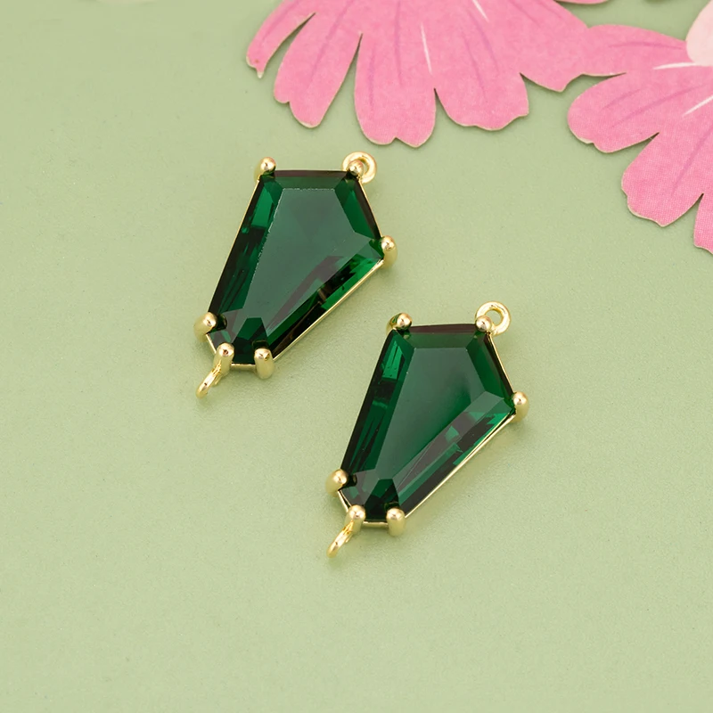 assoonas, 4 Stück/Set, MG85, Schmuckzubehör, 18k Gold rhodiniert, Kupfer, Anhänger, Glas, handgefertigt, Schmuckherstellung, DIY-Anhänger – Detail 5