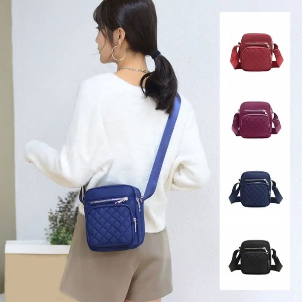 

Элегантная нейлоновая сумка через плечо, многослойная большая вместительная сумка через плечо среднего возраста, повседневная классическая женская сумка-мессенджер в сетку, дорожная сумка