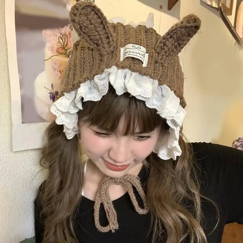 72xe 토끼 모양 귀마프스 겨울 어린이 귀마리 귀 귀에 따뜻한 신축성 귀마개 여성 패션