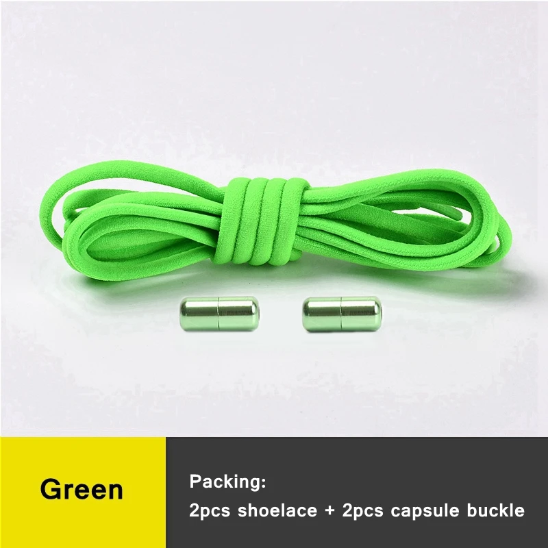 21 kleuren Geen stropdas schoenveters voor sneakers Elastische veters Ronde metalen slot Luie schoenveter 1 seconde snel aan en uit unisex