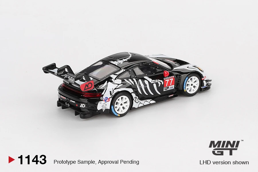 MINI GT 1/64 ปอร์เช่ 911 CT3 R # รถโมเดลโลหะผสมหล่อขึ้นรูป 77 CTD PRO AO Racing 2025 lMSA Petit Le Mans ของเล่นเด็ก