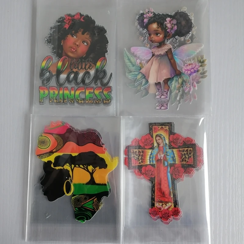 2pcs/lot Trending  Black History Princess Kids UV  DTF Cup Decals Transfers Stickers  DIY  Juneteenth for Cup (Not Full Wrap)