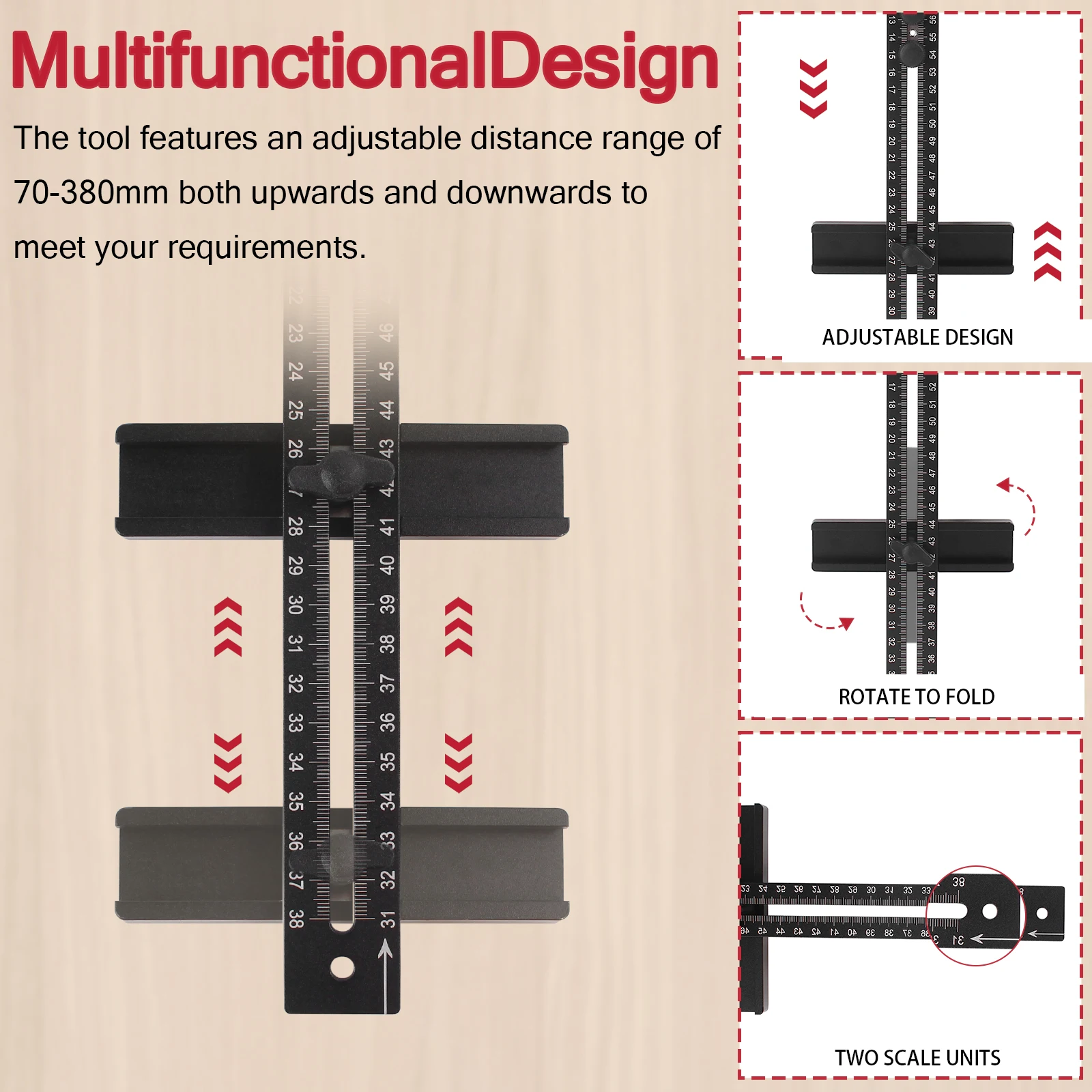 4 in 1 Router Milling Groove Bracket-Cabinet Hardware Jig Aluminum Router Circle Cutting Jig Punch-Router Milling Groove Bracket