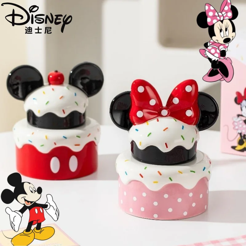 Disney Mickey Minnie Zarte und niedliche Cartoon-Keramik-Vorratsdose, Persönlichkeit, kreative Heimdekoration, Bonbonglas, Vorratsdose