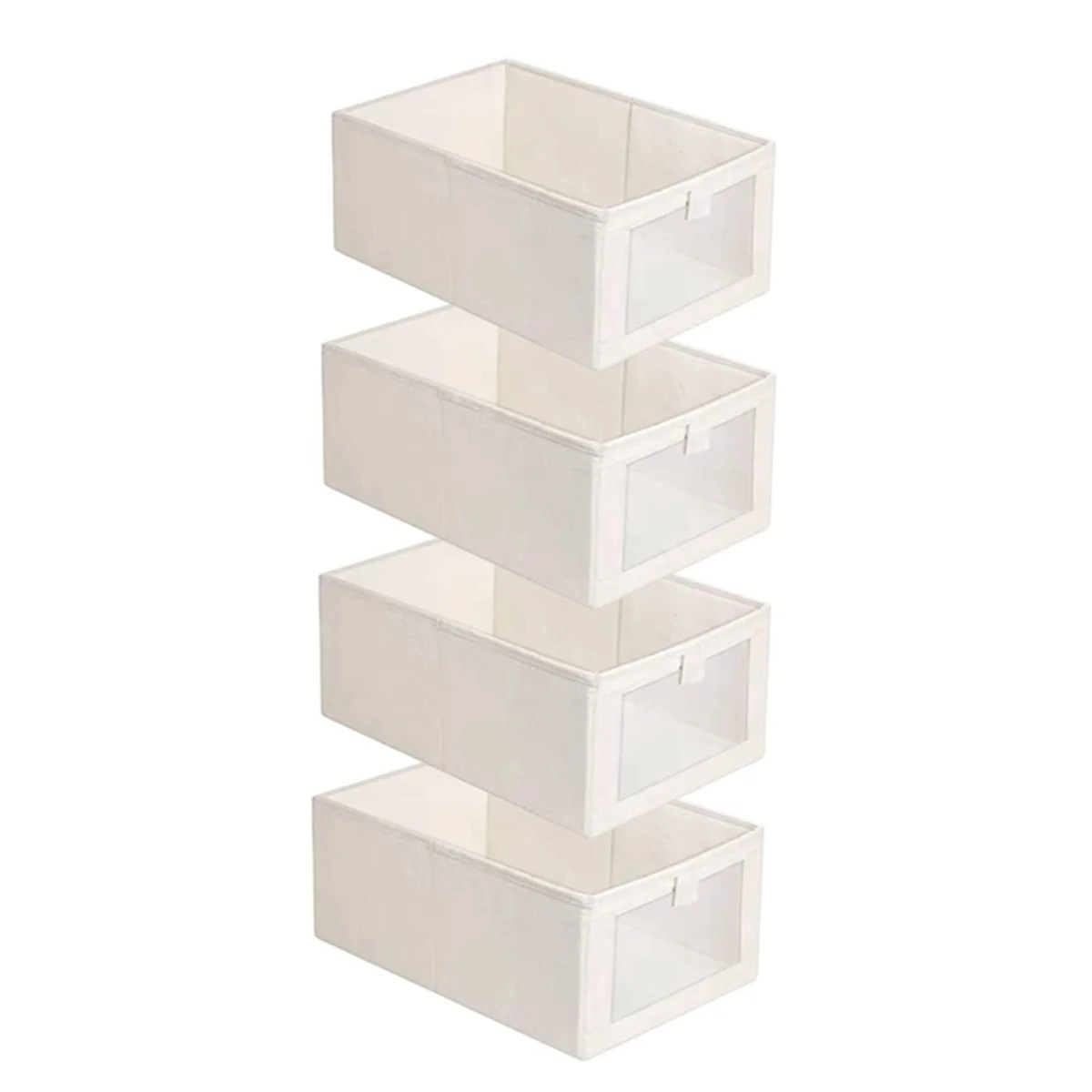 

4 Pack Storage Bins, Storage Containers for Organizing Clothing, Jeans,Closet - Closet Organizers and Storage Beige