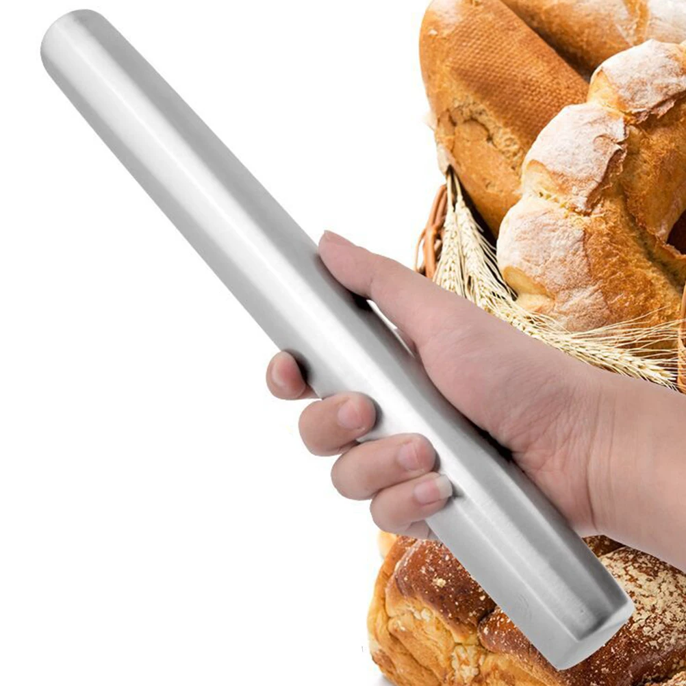 

1Pcs Stainless Steel Rolling Pin Non Stick Smooth Kitchen Tool for Baking Dough Pastries Pasta Cookies Rolling