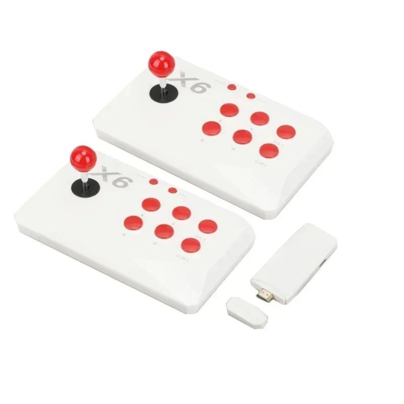 وحدة تحكم ألعاب فيديو X6K ريترو 2.4G لاسلكية لايت 4K HD عصا ألعاب الروك المزدوجة 64G مدمجة في 20000 لعبة لشخصين