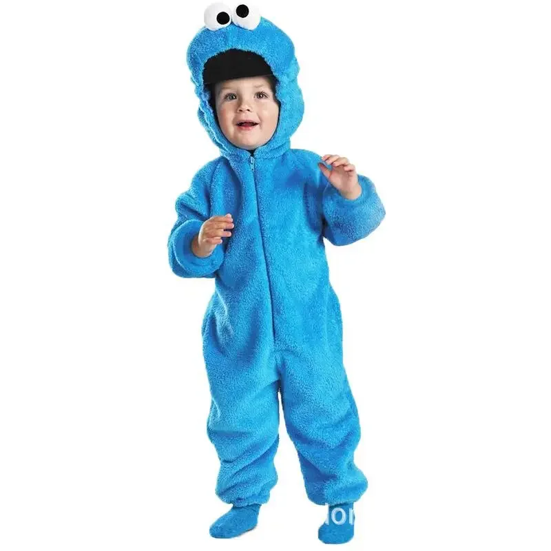 Blue Cookie Monster Red Sesame Street Elmo Halloween Costume Animal Cosplay Costume Pajamas Kids Halloween Costume Pyjamas Hoode