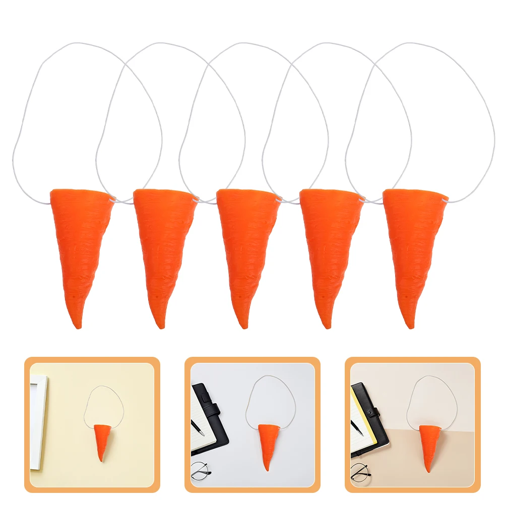 

5 Pcs Carrot Nose Costume Party Accessory Snowman Decor Craft Dress Up Props Carnival Halloween Birthday Decoration
