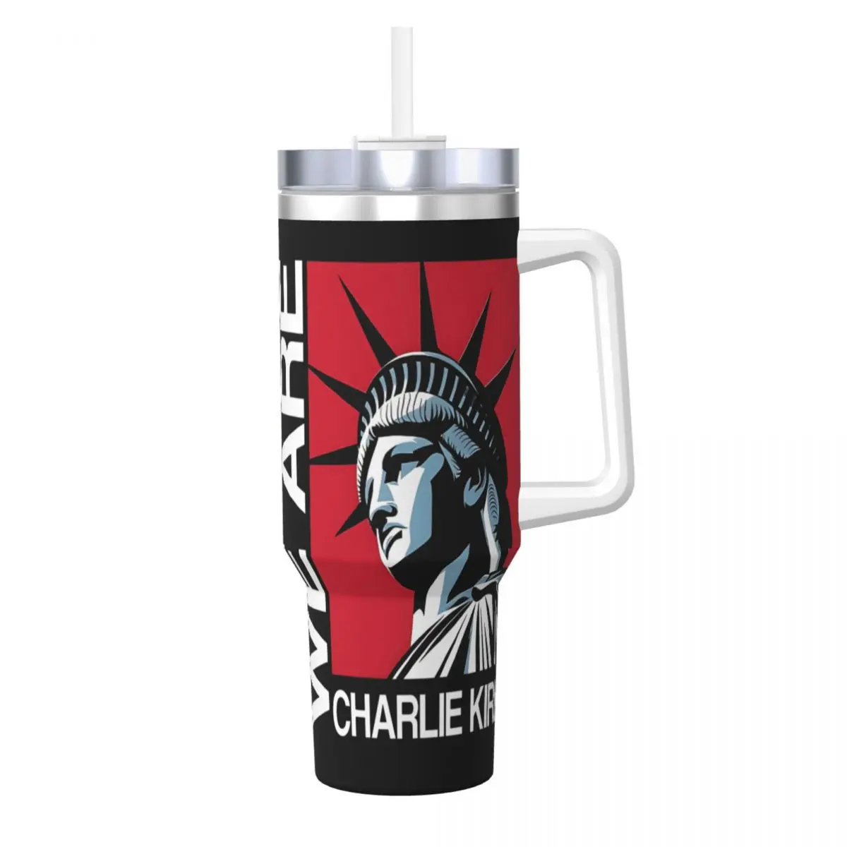 

Charlie Kirk Freedom Stainless Steel Tumbler Camping Car Mugs Large Thermal Cups Heat Preservation Cold Drink Milk Water Bottle