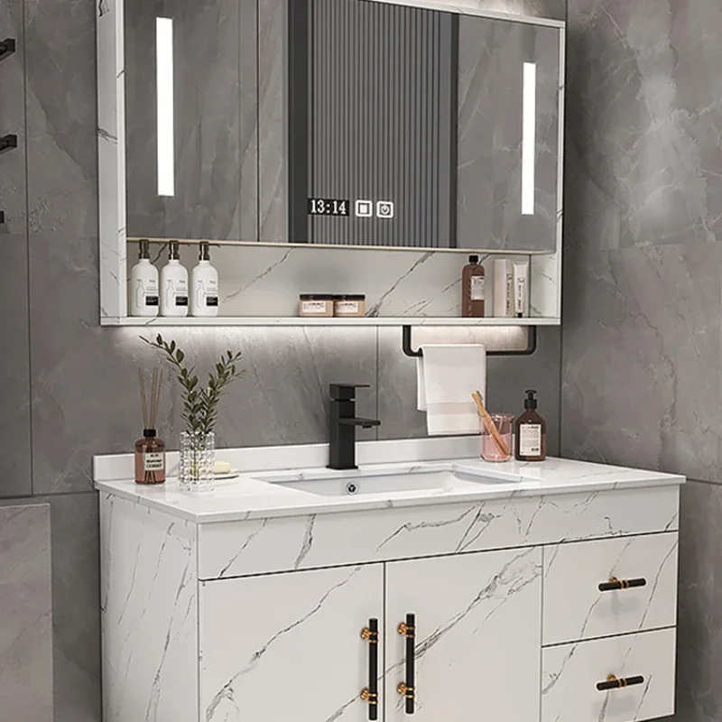 Bathroom Cabinet Storage Vanity Washbasin Drawer Furniture Column Small Closet Salon Station Floor Sink Sinks Mirror Pvc