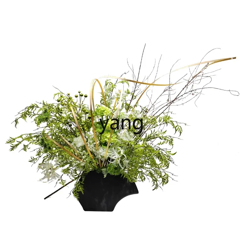 

lmm new Chinese-style green imitation flower art sales office front desk bar decoration