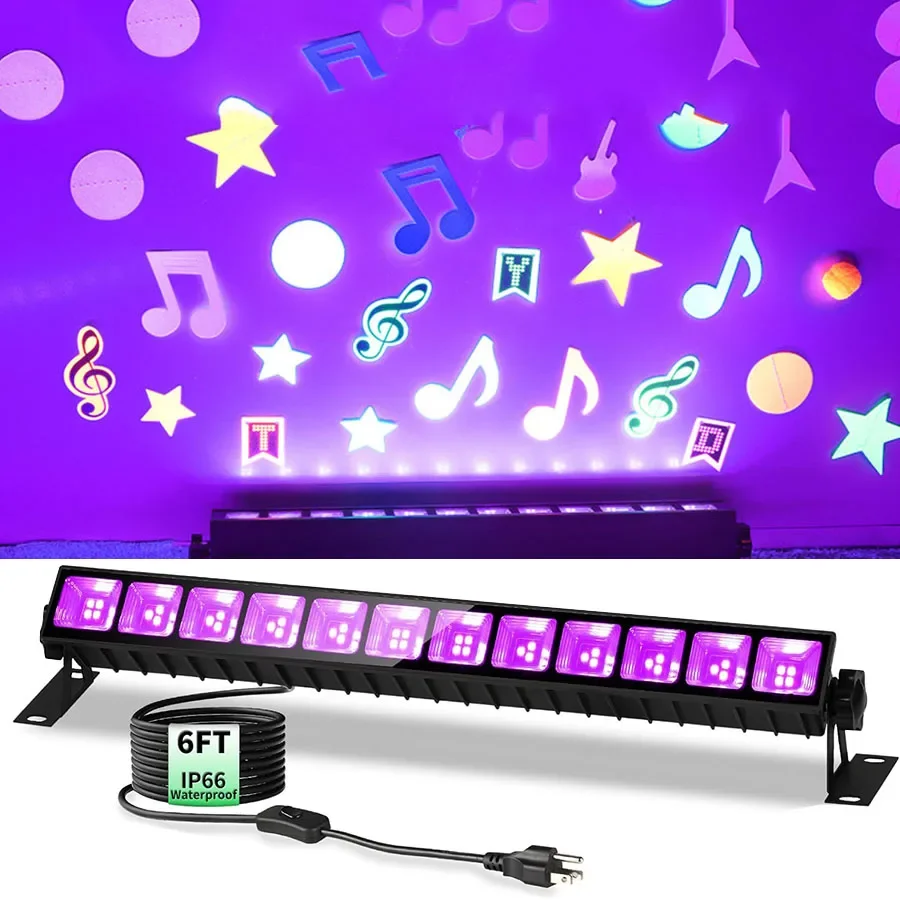 36W 40 LED Black Light Bar Outdoor UV Black Light UV Bar Washer Lamps for Glow Party Christmas Fluorescent Poster Stage Decor