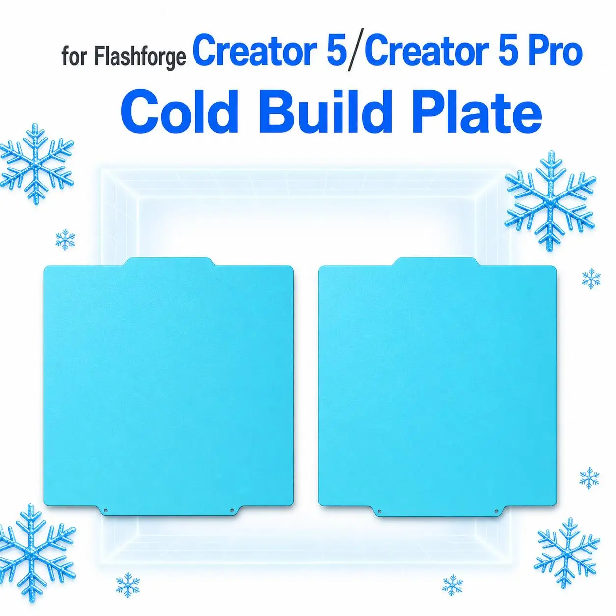 Cold Plate for Flashforge Creator 5/Creator 5 Pro Build Plate 256x256mm PLA PETG Thicker Spring Steel Sheet Heated Bed Platform