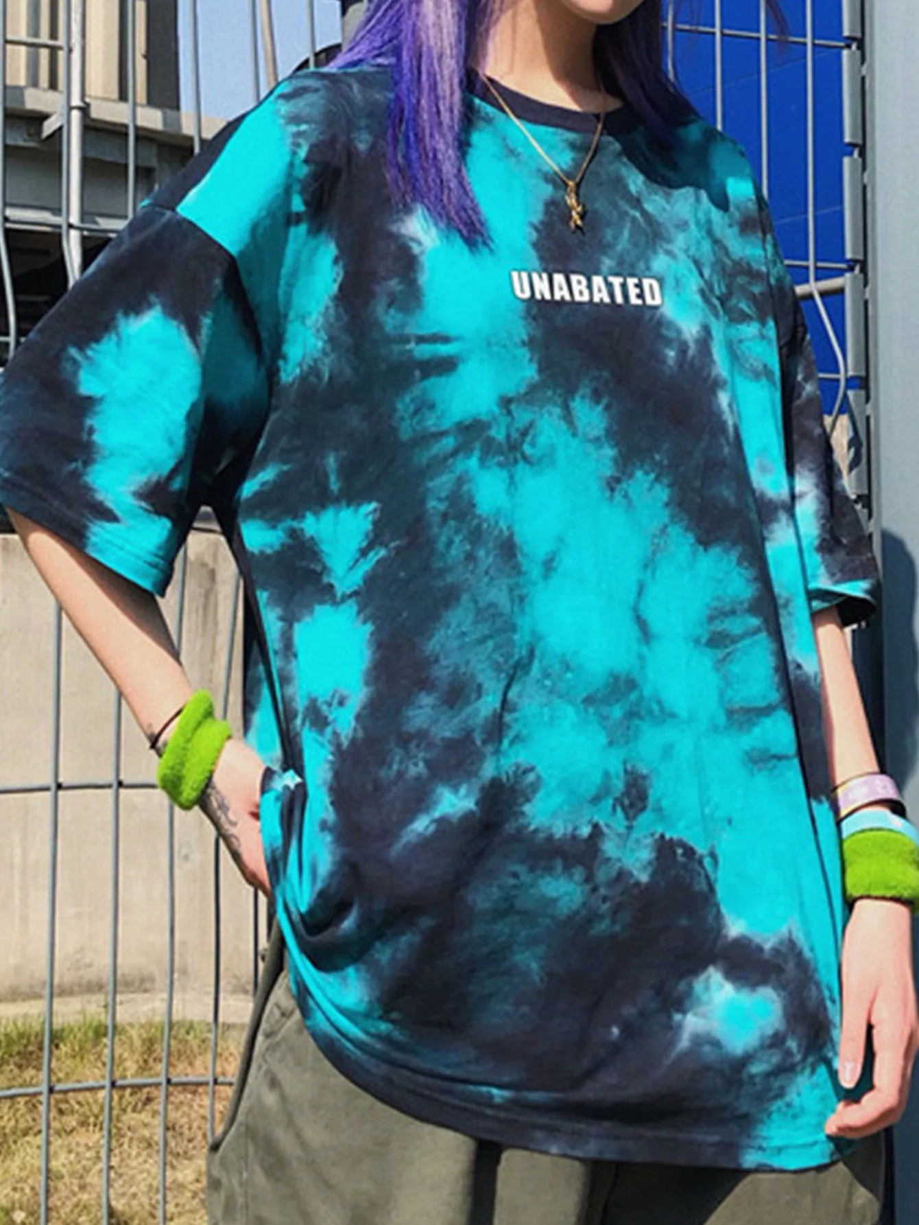 Y2K Korean High Street Women's Clothing Individuality Tie Dye Printed Women's T-shirt Trendy Fashionable Harajuku Recreation Top