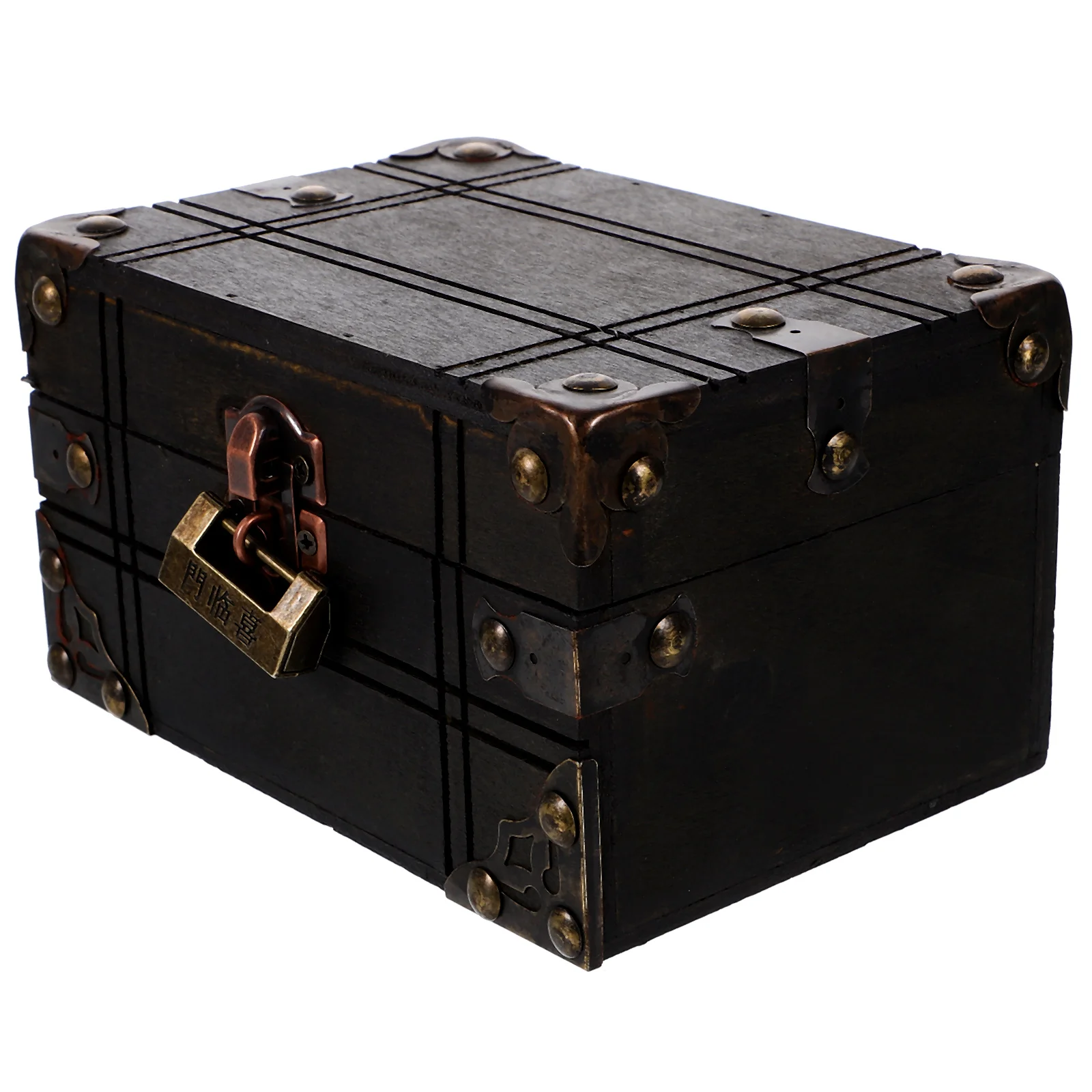 

Vintage Storage Box Retro Grey 6400B-01 A Multi-functional Jewelry Keepsake Box Wooden Treasure Chest Film Props Decorative