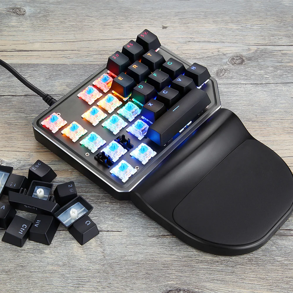Motospeed K27 Numeric Keypad Gaming Mechanical Keyboard 27 Keys Wired Single Handed Numpad Computer Keypad Red Switch For Laptop