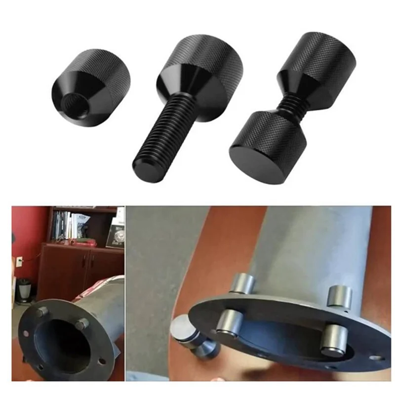 A64K 1-1/8Inch Two Hole Pins Aluminum Construction 2 Hole Flange Alignment Pin With Anodized Oxide Durable Easy Install Black 4P