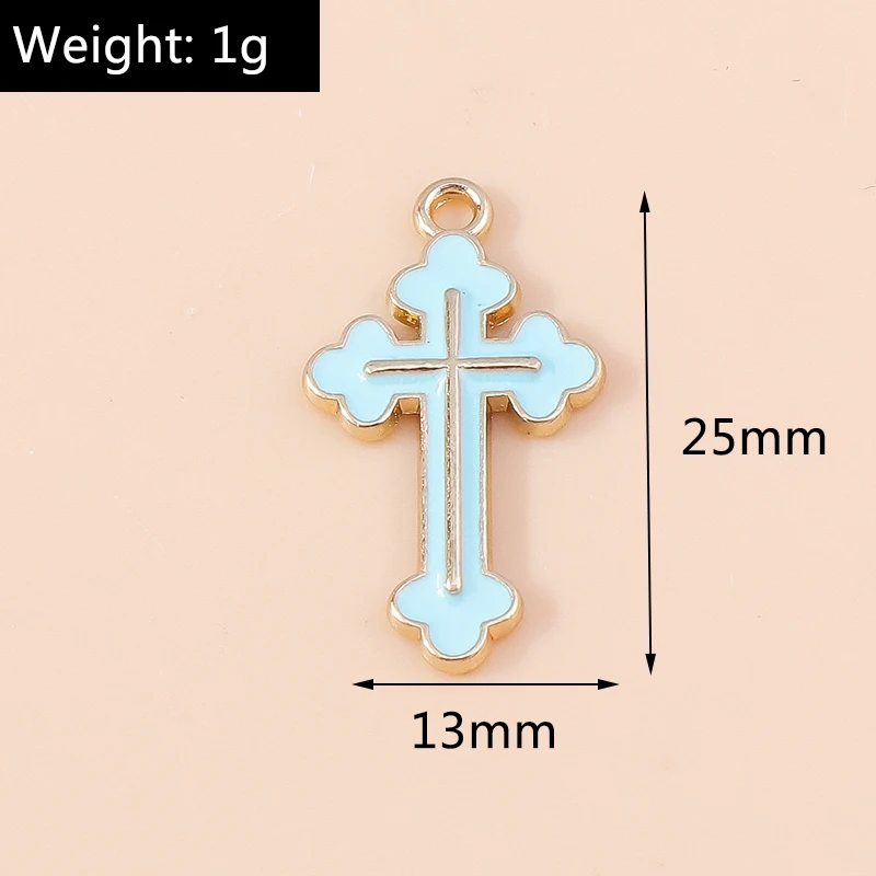 Duarte 20 Teile/los Nette Bunte Emaille Kreuz Charms Anhänger für Die Herstellung Von Ohrringen Halsketten Armbänder DIY Handwerk Schmuck Erkenntnisse – Detail 1