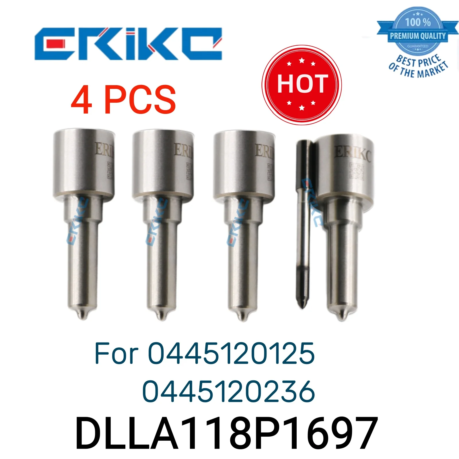 

4 PCS DLLA118P1697 Jet Spray Nozzle 0 433 172 040 0 433 172 203 DLLA 118 P 1697 Spray Nozzle DLLA 118P1697 for 0445120125 236