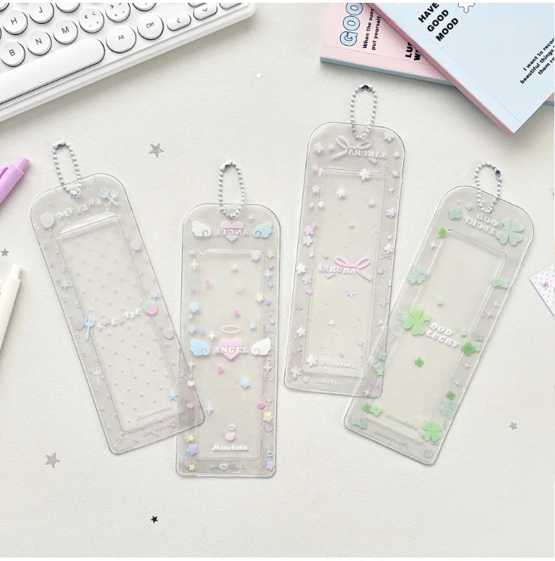 Niedlicher Polka-Dot-Kleeblatt Vertikaler Fotokartenhalter K-Pop Idol Karten Glitzer-Etui Life Vierfach-Kartenhülle – Detail 6
