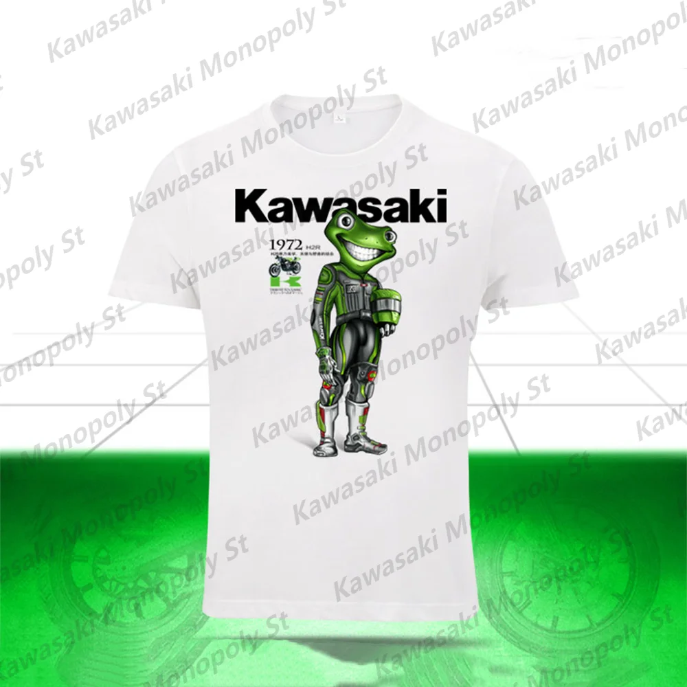 Summer Boy Kawasaki Ghost Claw Motorcycle T-Shirt Rally Ninja Frog Heavy Arcade Car Men\'s Tees Kid/Adult Motorcycle Training Top