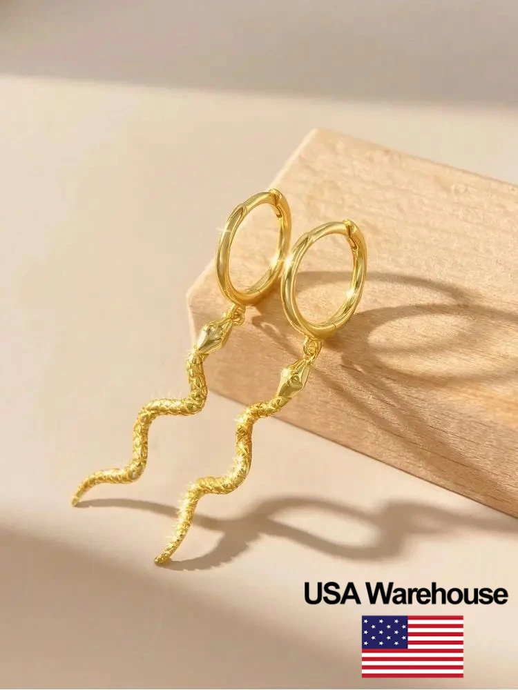 925 فضة موضة أنيقة بسيطة الأفعى شكل هوب القرط للنساء حفل زفاف فاخرة عالية الجودة غرامة مجوهرات