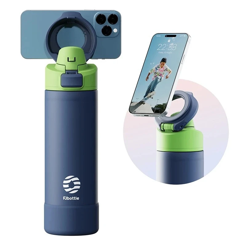 710/950 ml isolierte Wasserflasche mit magnetischem Deckel, Fitnessstudio, Fitness, Wasserbecher mit Telefonhalter, Thermoflasche, Isolierflasche