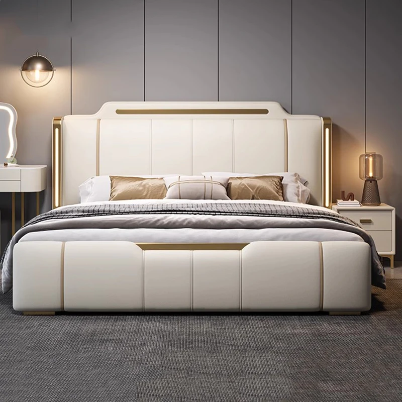 

Bedroom Modern Bed King Size Luxury Double Comfortable Soft Sleeping Sun Design Bed Trendy Camas De Casal Lounge Suite Furniture