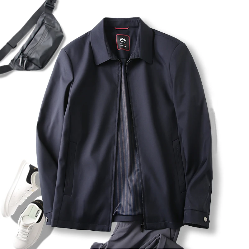 

High-End Adstrative Casual Jaet Anti-Wrinkle Spring Autumn New Sle Lapel Coat Leisure Men's Top Faion Urban Commute...