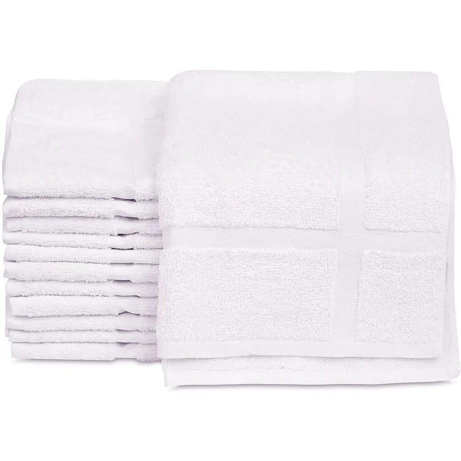 

12 Pack New Cotton Blend Economy White Hotel Bath Mat Towel 18x25 Inches Light Weight Quick Drying amp Machine Washable Hotel Su
