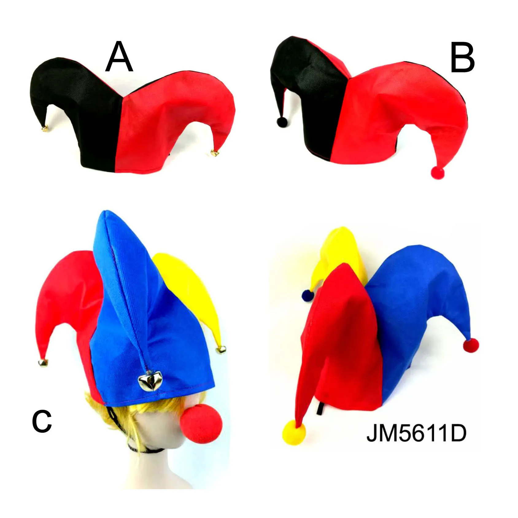 Chapéu decorativo do palhaço para vestir-se, chapéu do palhaço, acessórios do Dia das Bruxas, adereços da dança