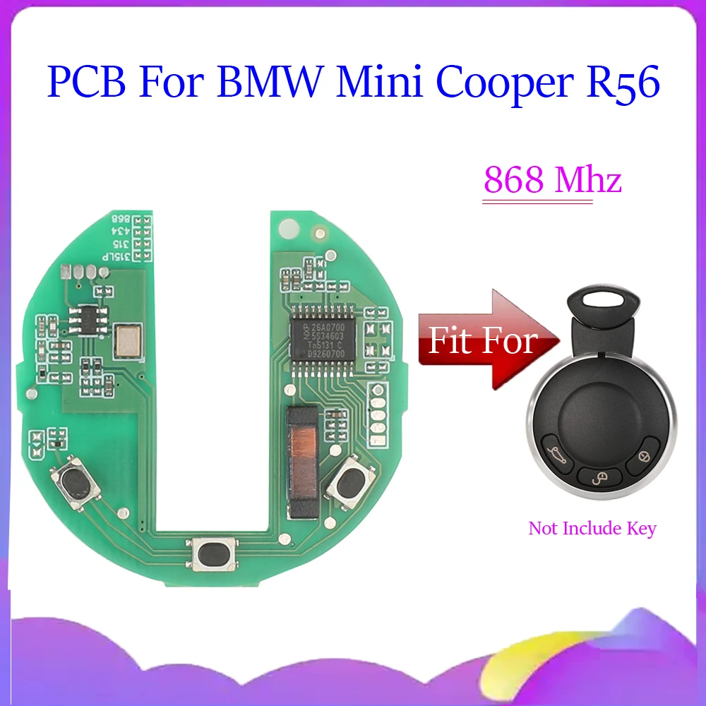 Jingyuqin 3 Buttons Only PCB 868Mhz Remote Circuit Board For BMW Mini Cooper R56 Replacement Dual Chip