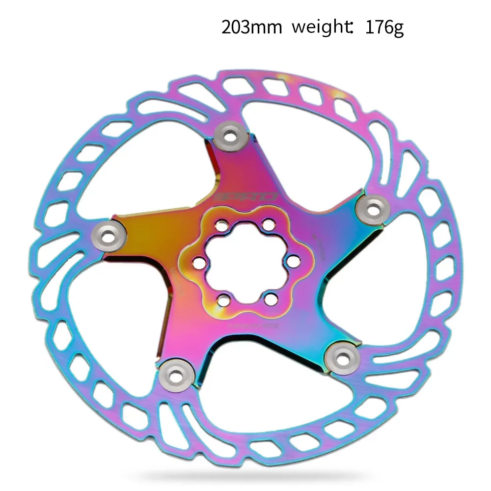 IIIPRO Mountain bike thickened floating rotor 140mm 160mm 180mm 203mm road bike strong cooling disc brake rotors rainbow MTB