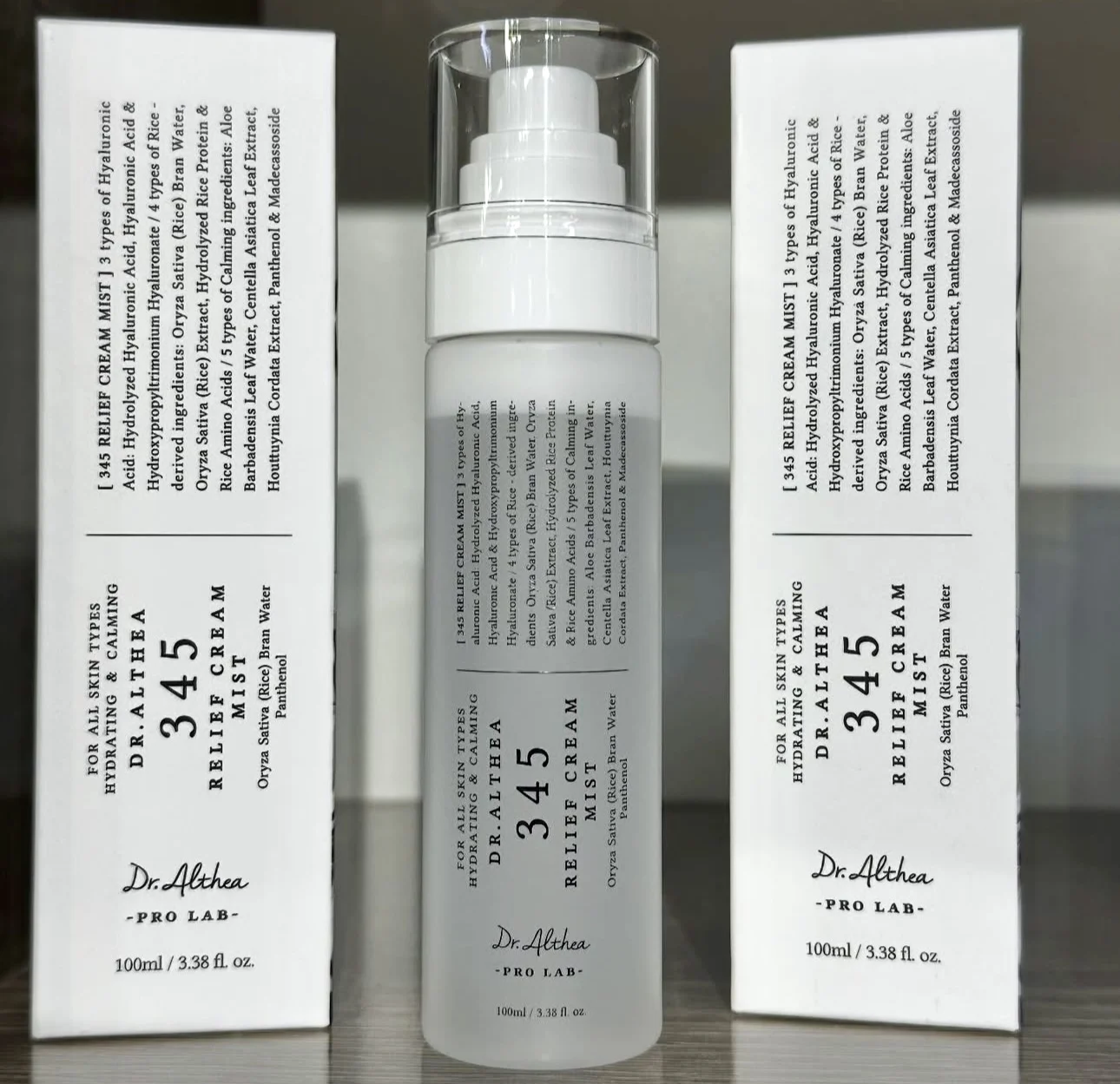 Dr. Althea 345 Relief Cream Mist 100ml, Ácido Hialurónico, Hidratación Profunda y Duradera, Suavizante para Todo Tipo de Piel, Spray Original