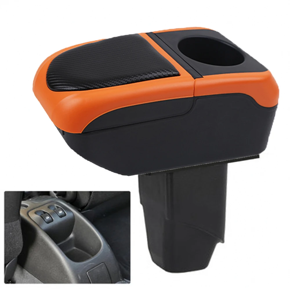 For Car Peugeot 206 207 Armrest Box Arm Elbow Rest Center Console Storage Case with Cup Holder USB Port