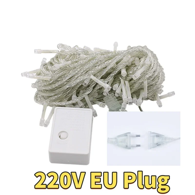 10M/20M Christmas Garland Lights, LED Fairy String for Outdoor Wedding Party, New Year Festoon Decor